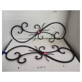 2 Cnt Black Metal Scroll Work Approx 9 x 22