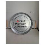 Galvanized Metal Tray W/ Wood Handles