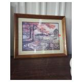 Farm Picture W/ Geese Appeox 18 x 22