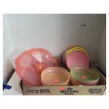 Flat of Tupperware Bowls W/ Lids & 2 Silicone