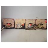 4 Cnt Coffee Inspired Wall Decor