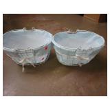 2 Cnt Metal Basket W/ Cloth Inserts