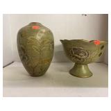 Decorative Pottery Vase and Bowl