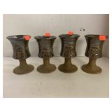 4 Glazed Pottery Cups