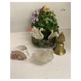 4 Decorative Pieces includes Fountain Brass Bell,