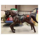 Plastic and Leather Model Horse.  Some Damage to
