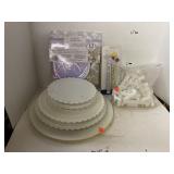 Group Lot Tiered Cake Trays, etc
