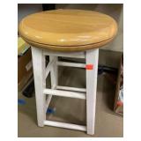 Wood stool.  Swivel seat.  19in high