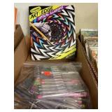 Optical Illusions book with colored pens.