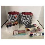 Group Lot Crayons, Markers, Decorative Boxes, etc