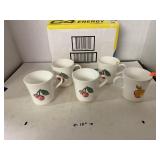 5Cups Four with Cherries One with Apple