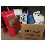 Misc Box Lot & Christmas Themed Serving Dish