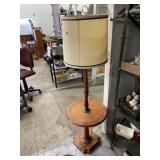 Wood End Table/Lamp