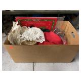 Group Lot Christmas Items, Doilies, etc