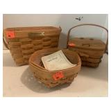 3 cnt Longaberger Baskets