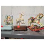 3 Cnt Carousel Horses (2 are Musical)