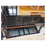 3 Tier Glass Entertainment Center W/TV Brackets