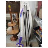 Lot W/ Ironing Board, Decorative Curtain Rods &