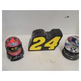 Lot of Jeff Gordon Items Bank & 2 Cnt Snow Globes