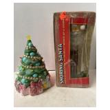 Plaster Christmas tree. 11in tall. &  Snoring