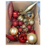 Box of red & gold Christmas balls.