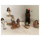 Lot of 7 Indian figurines.  Incl. Home Interiors.