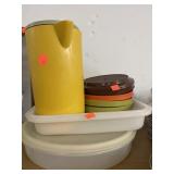 Lot of vintage Tupperware.