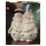 Snow-couple Cookie Jar. Approx 12in tall.
