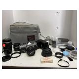 Olympus Camera w/ lenses, filters, attachments,