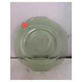 Green Glass Plate.  Approximately 10 in Diameter