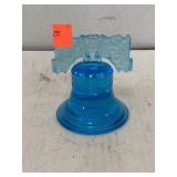 Blue Glass Liberty Bell.  Approximately 3 in Tall