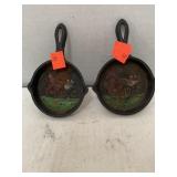 2 - Small Decorative Metal Skillets