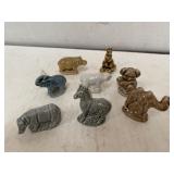 8 Tiny Ceramic Figures