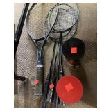 Lot of rackets - tennis & bad-mitten. Tennis
