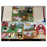 3 wood board shape puzzles.  Fisher Price.