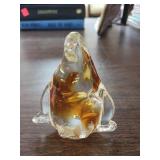 Glass Peguin Paper Weight