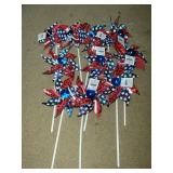 Lot if 10 Patriotic Pinwheels
