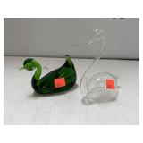 Lot of Two Glass Geese