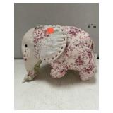Cloth Stuffed Elephant  9 in long   6 in Tall