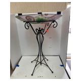 Decorative Glass and Metal Bird Bath