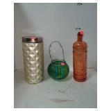 Lot of Colored Glass Decor Items