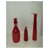 Lot if Red Glass Decor Bottles/1 is a Whisky