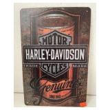 HARLEY DAVIDSON metal advertising sign. 8x12