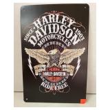 HARLEY DAVIDSON  metal advertising sign. 8x12