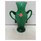 Italian Green Glass  Vase   Approx 10 in tall