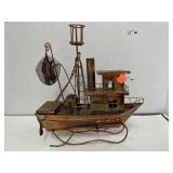 Decorative Metal Fishing Boat. Approximately 12