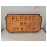 Please Be Seated/Wait to Be Seated Sign