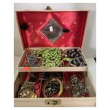 Vintage jewelry box with some vintage jewelry