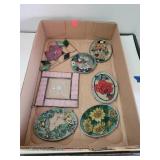 Flat of 7 Stained  Glass Decor Pieces