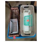 Lot of Plastic & Wicker Baskets